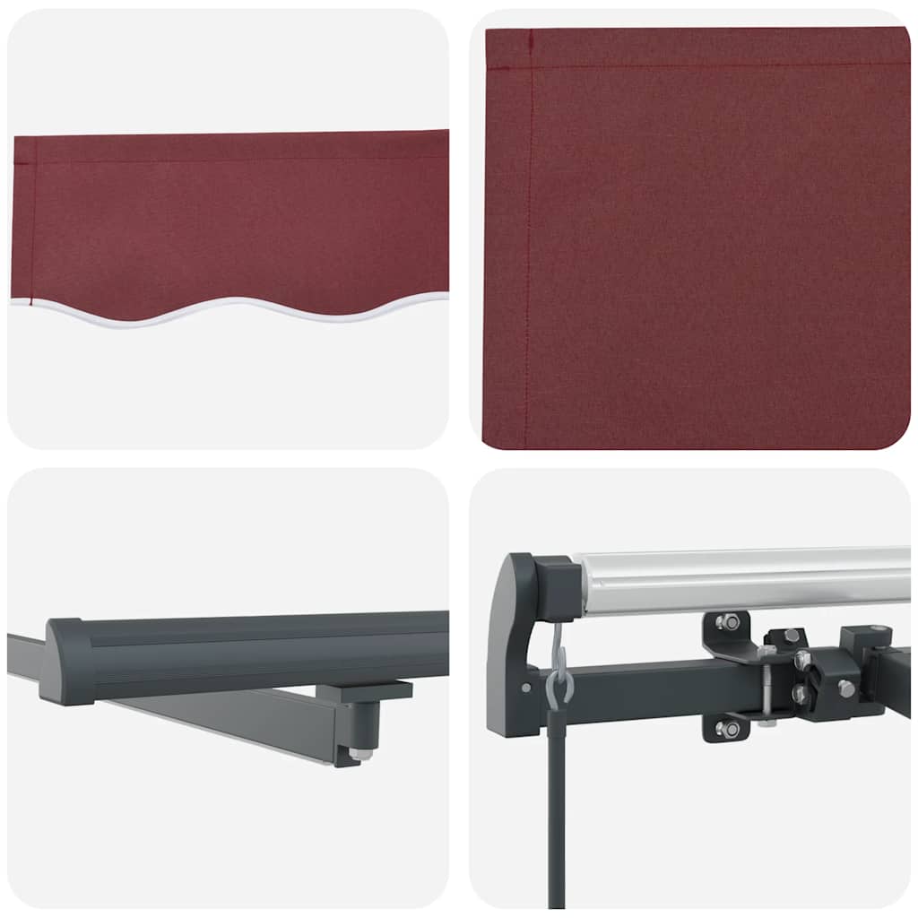 Manual Retractable Awning Burgundy 400x300 cm