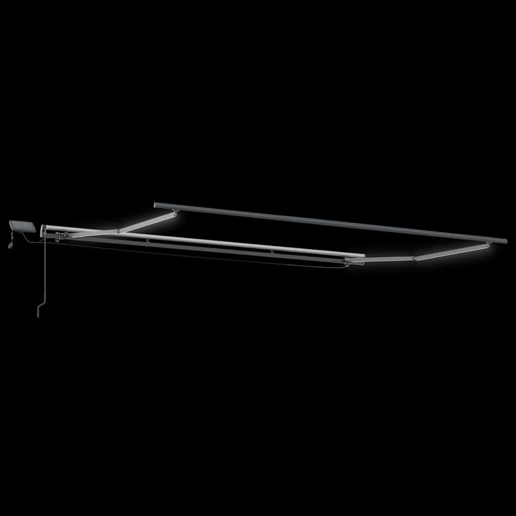 Manual Retractable Awning with LEDs Burgundy 400x300 cm