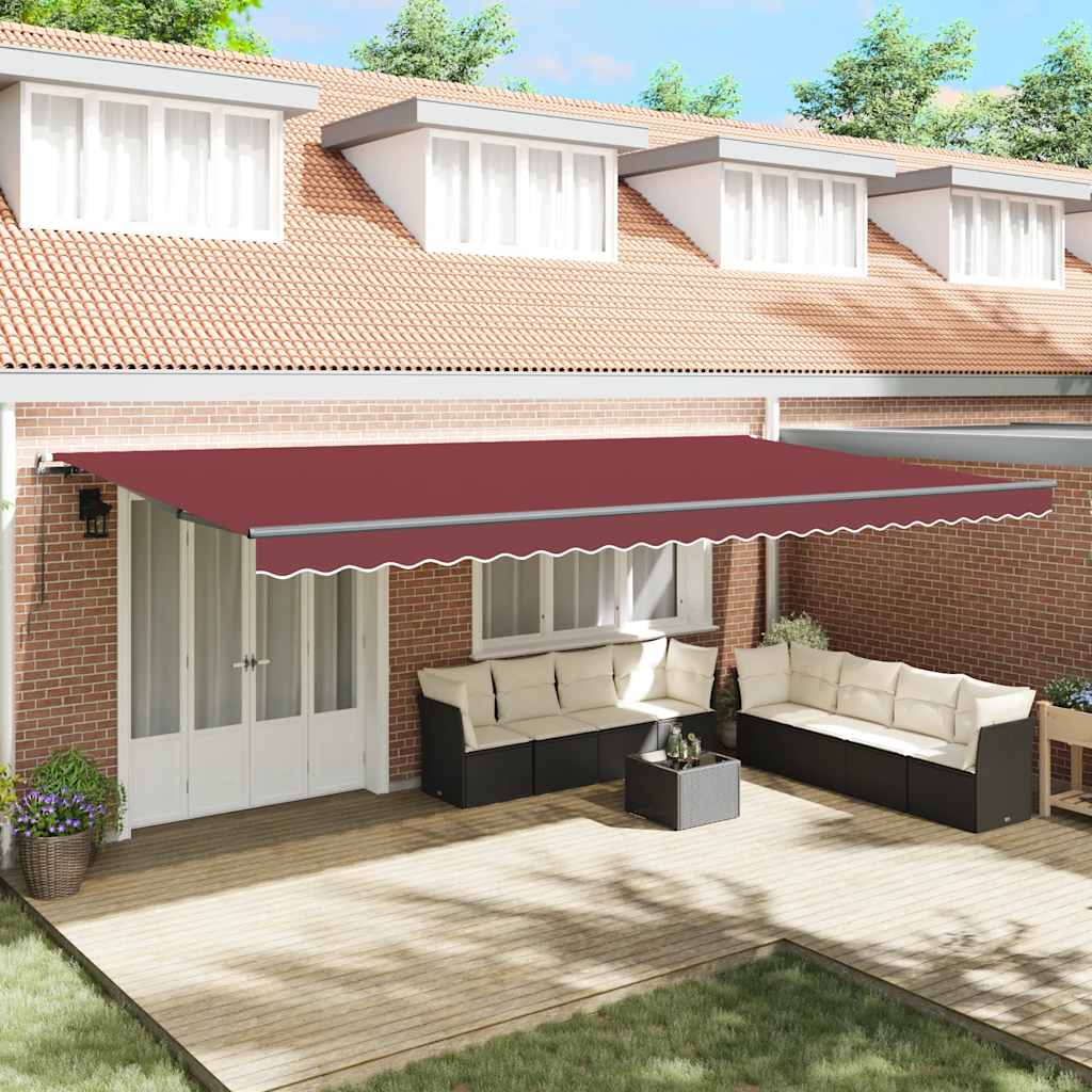 Manual Retractable Awning Burgundy 600x300 cm