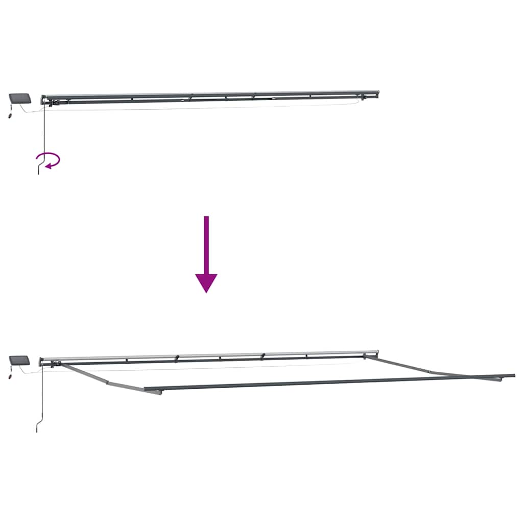 Manual Retractable Awning with LEDs Burgundy 600x300 cm