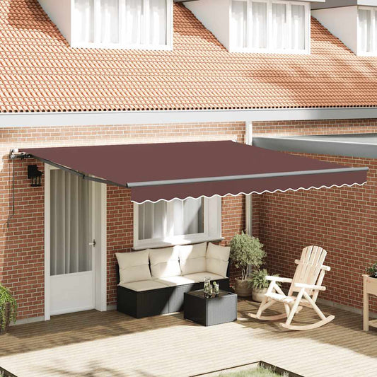 Manual Retractable Awning Brown 400x300 cm
