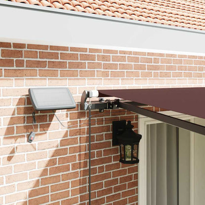 Manual Retractable Awning with LEDs Brown 400x300 cm