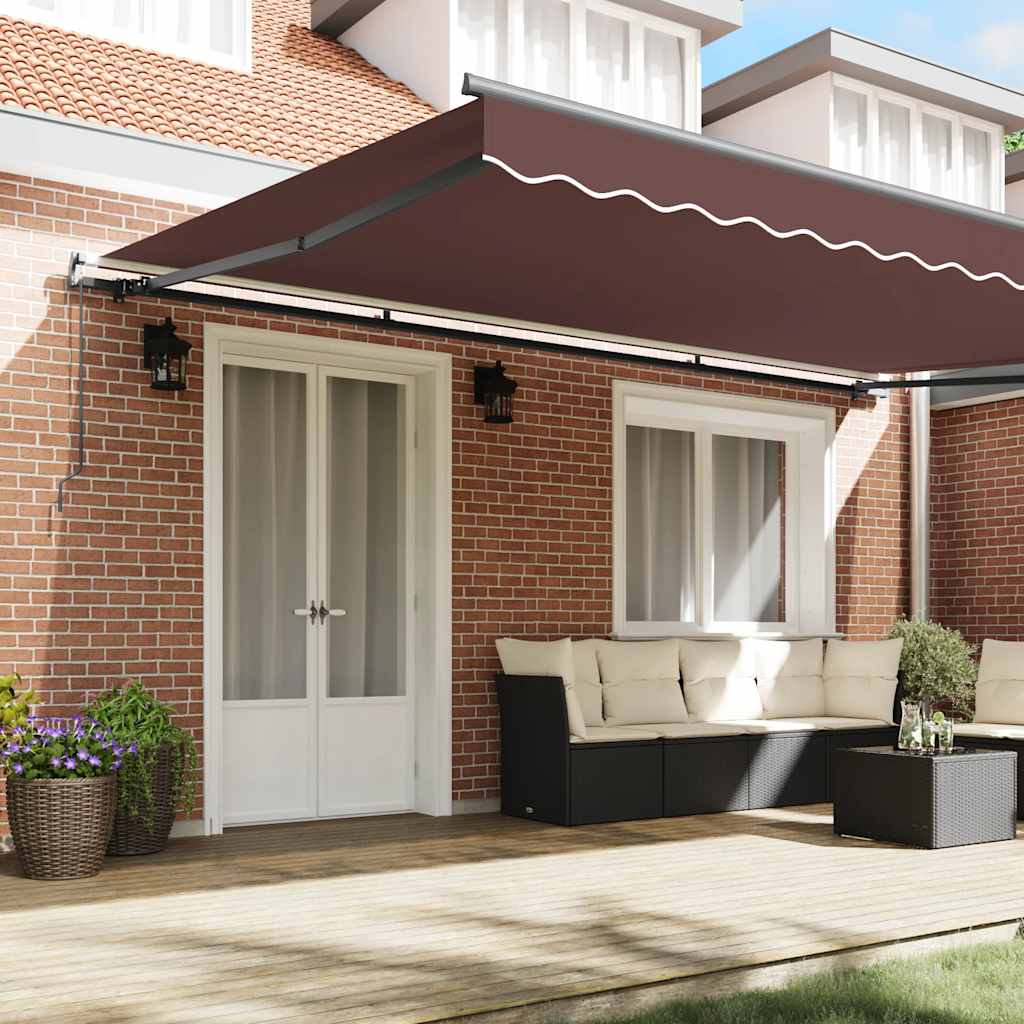 Manual Retractable Awning Brown 500x300 cm