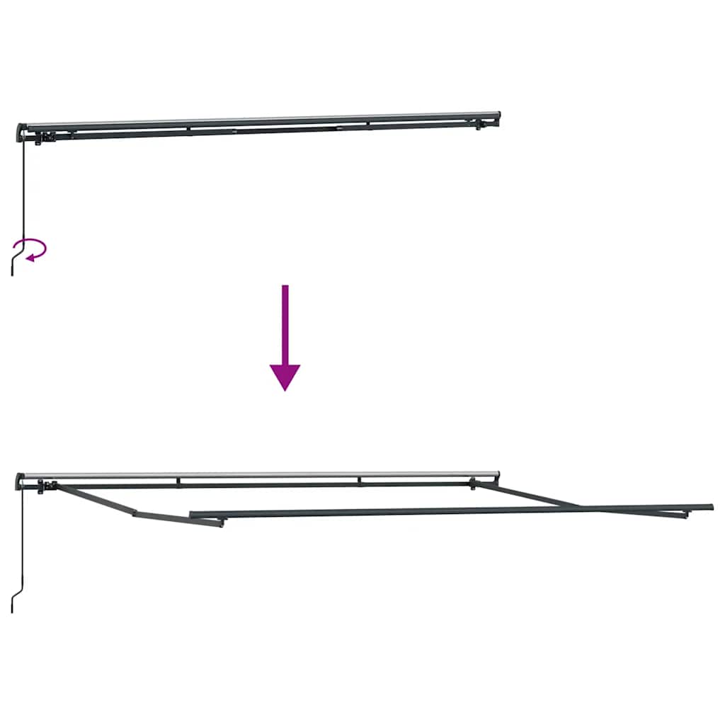 Manual Retractable Awning Brown 500x300 cm