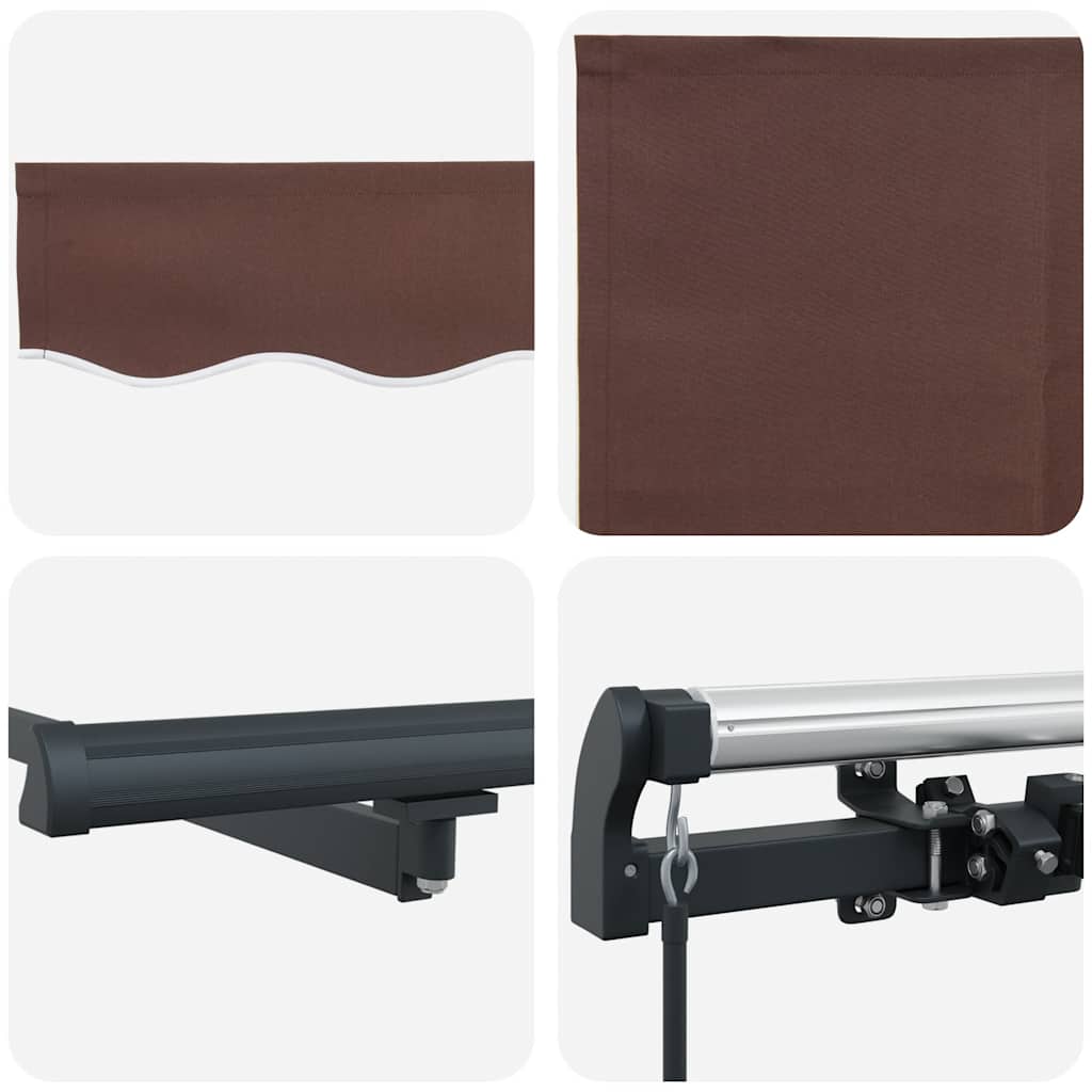 Manual Retractable Awning Brown 500x300 cm