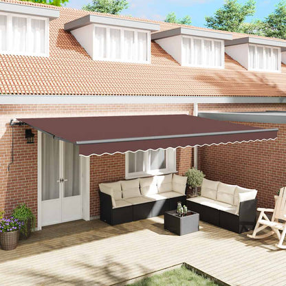 Manual Retractable Awning Brown 500x300 cm