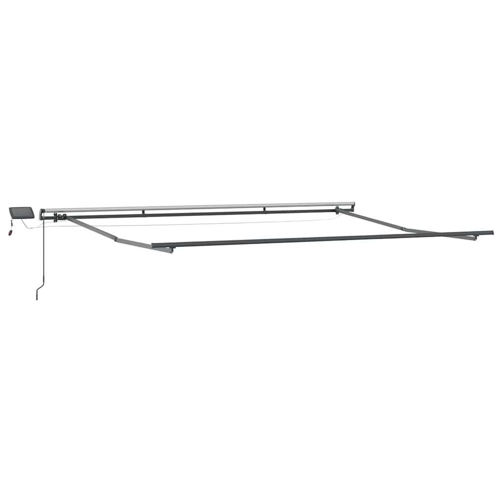 Manual Retractable Awning with LEDs Brown 500x300 cm