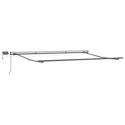 Manual Retractable Awning with LEDs Brown 500x300 cm