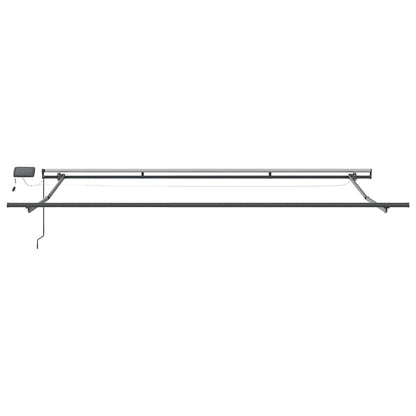 Manual Retractable Awning with LEDs Brown 500x300 cm