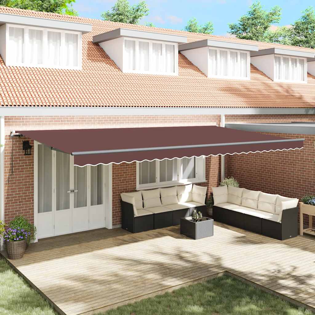 Manual Retractable Awning Brown 600x300 cm