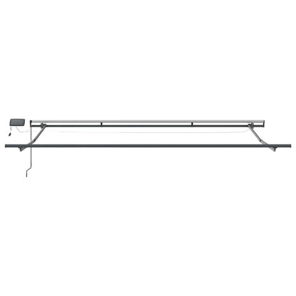 Manual Retractable Awning with LEDs Anthracite&White 400x300 cm