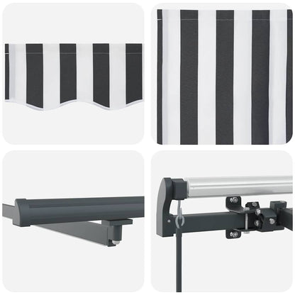 Manual Retractable Awning with LEDs Anthracite&White 400x300 cm