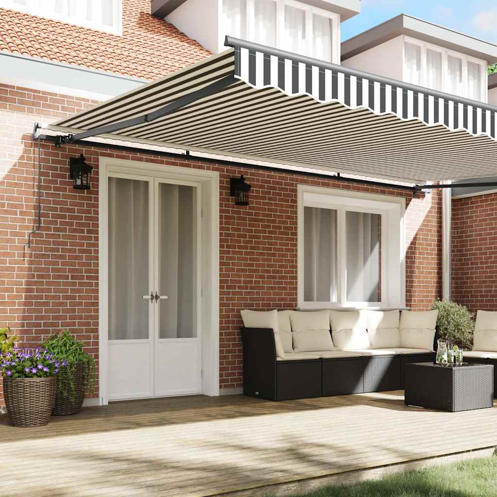 Manual Retractable Awning Anthracite and White 500x300 cm