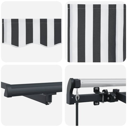 Manual Retractable Awning Anthracite and White 500x300 cm