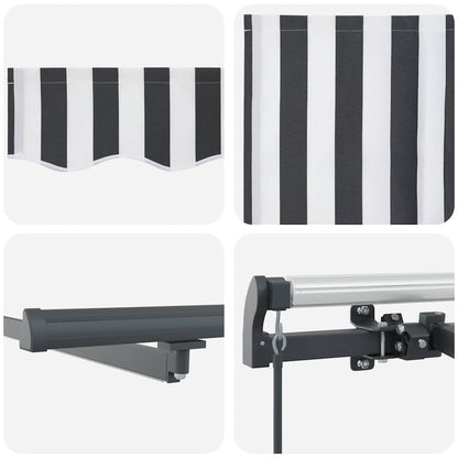 Manual Retractable Awning with LEDs Anthracite&White 500x300 cm