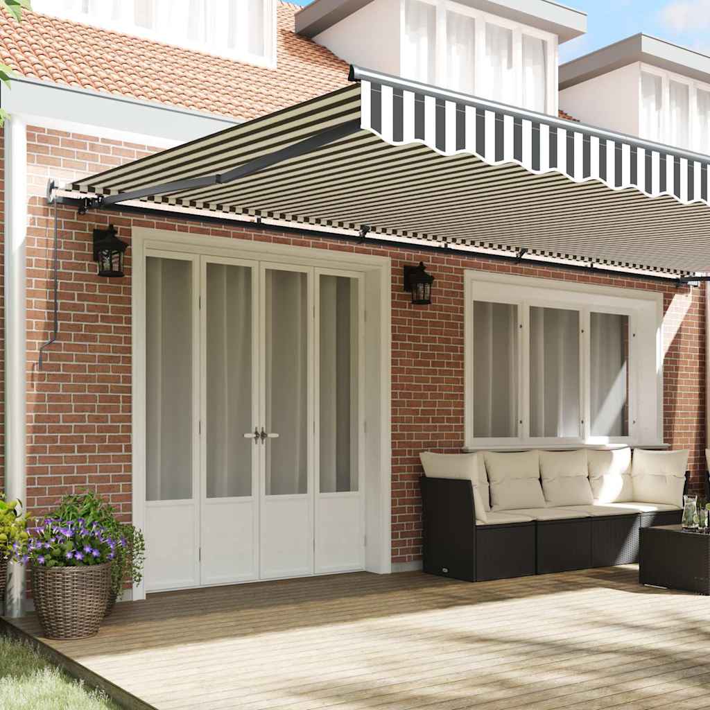 Manual Retractable Awning Anthracite and White 600x300 cm