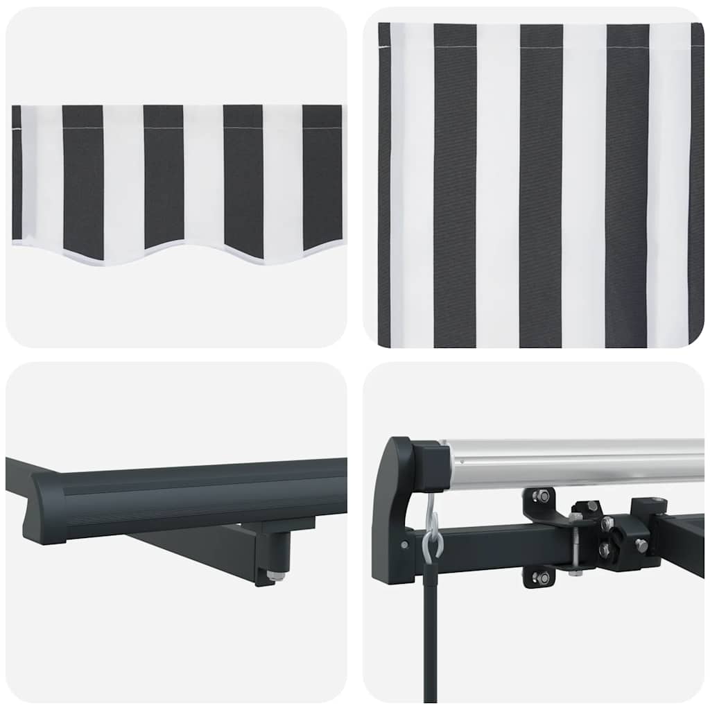 Manual Retractable Awning Anthracite and White 600x300 cm