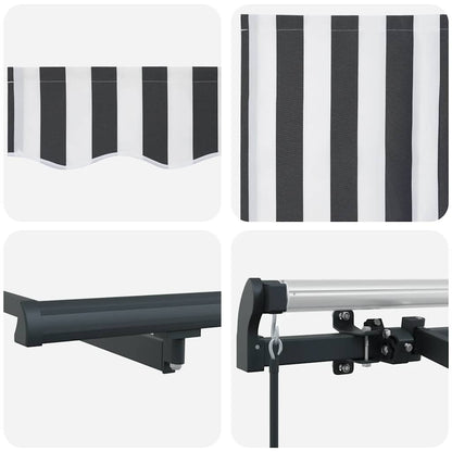 Manual Retractable Awning Anthracite and White 600x300 cm
