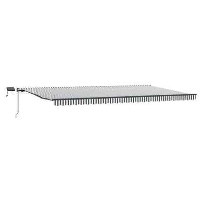 Manual Retractable Awning with LEDs Anthracite&White 600x300 cm