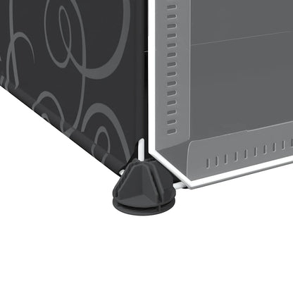 Storage Cube Organiser with 9 Cubes and Doors Black PP