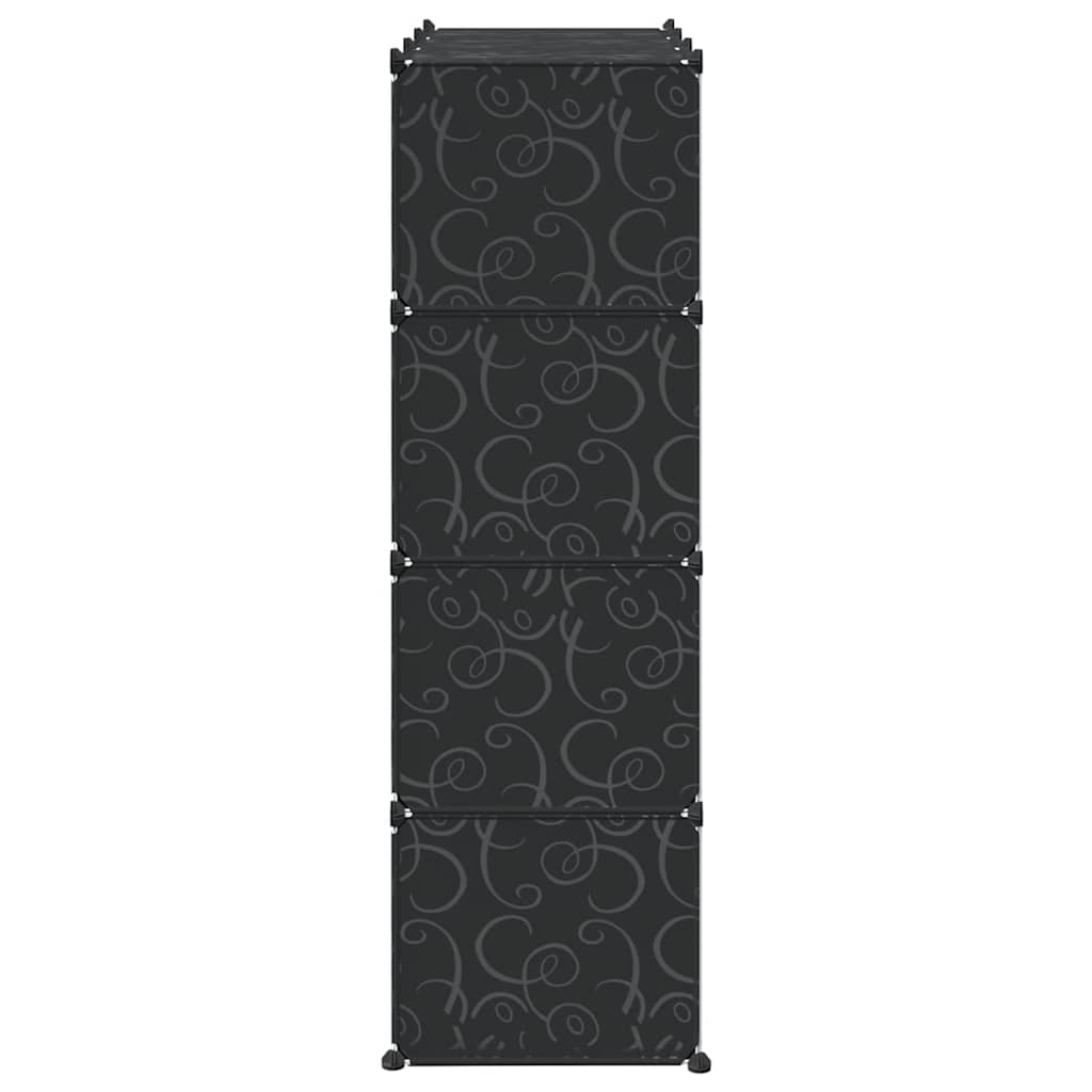 Storage Cube Organiser with 12 Cubes and Hanging Rods PP