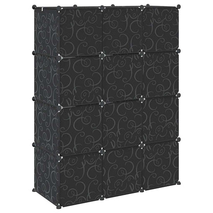 Storage Cube Organiser with 12 Cubes and Hanging Rods PP