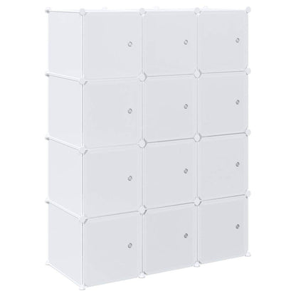 Storage Cube Organiser with 12 Cubes and Hanging Rods PP