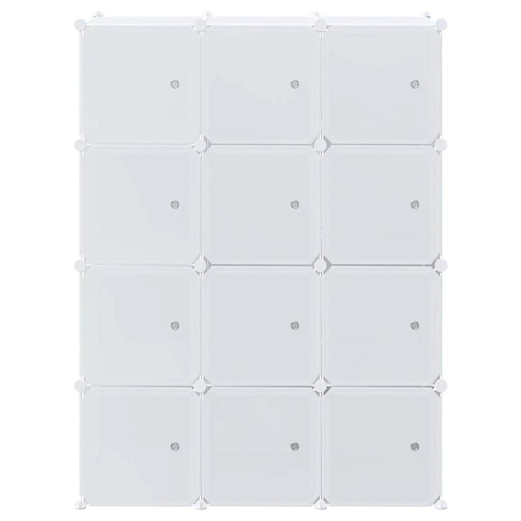 Storage Cube Organiser with 12 Cubes and Hanging Rods PP