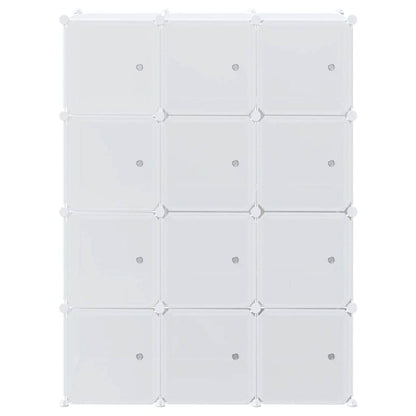 Storage Cube Organiser with 12 Cubes and Hanging Rods PP