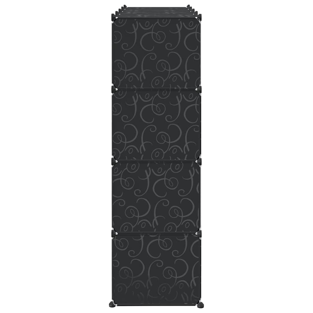 Storage Cube Organiser with 16 Cubes and Hanging Rods PP