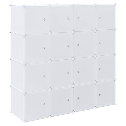 Storage Cube Organiser with 16 Cubes and Hanging Rods PP