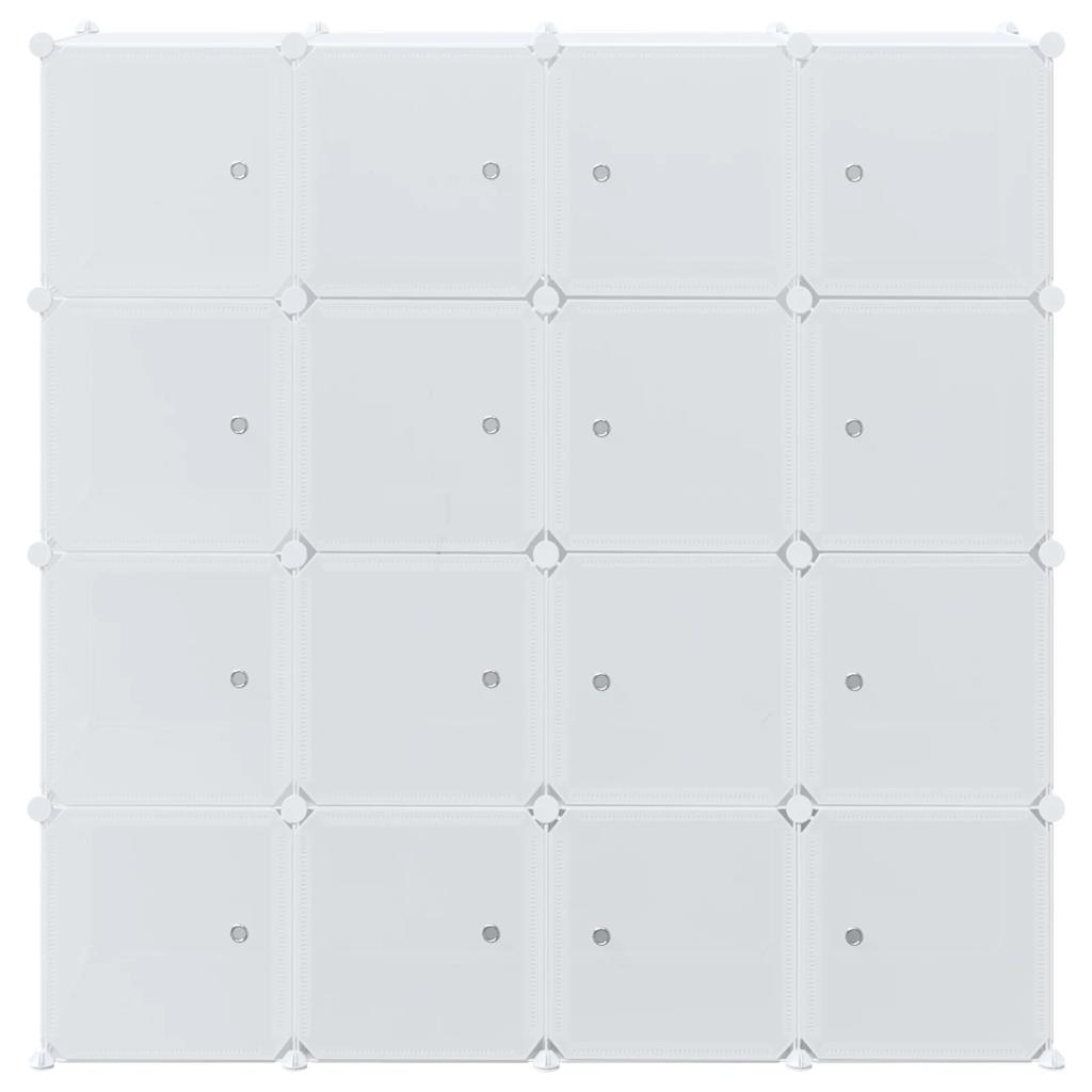 Storage Cube Organiser with 16 Cubes and Hanging Rods PP