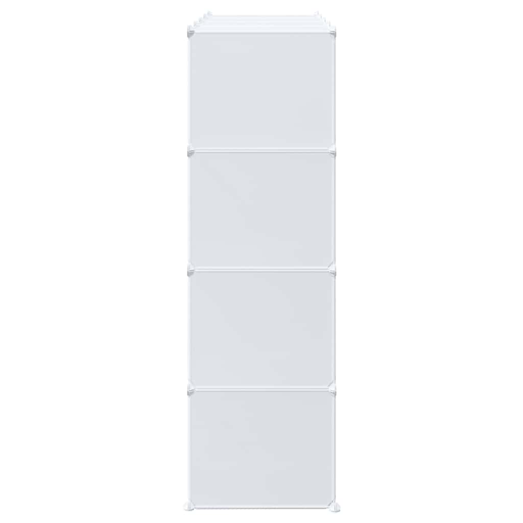 Storage Cube Organiser with 16 Cubes and Hanging Rods PP