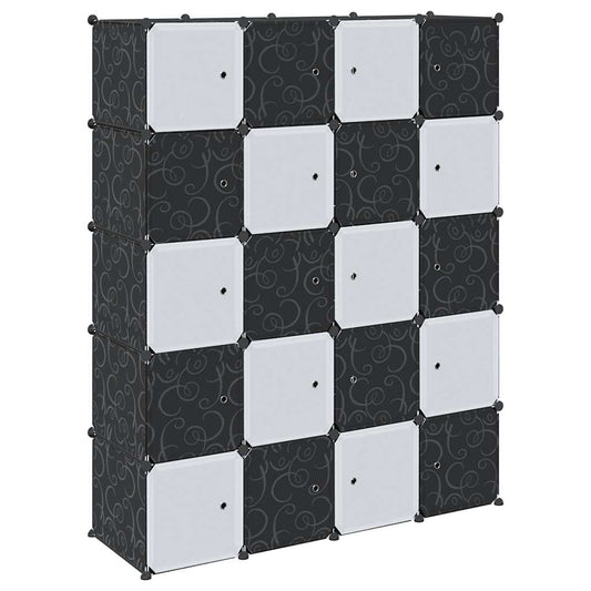 Storage Cube Organiser with 20 Cubes and Hanging Rods PP