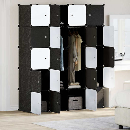 Storage Cube Organiser with 20 Cubes and Hanging Rods PP