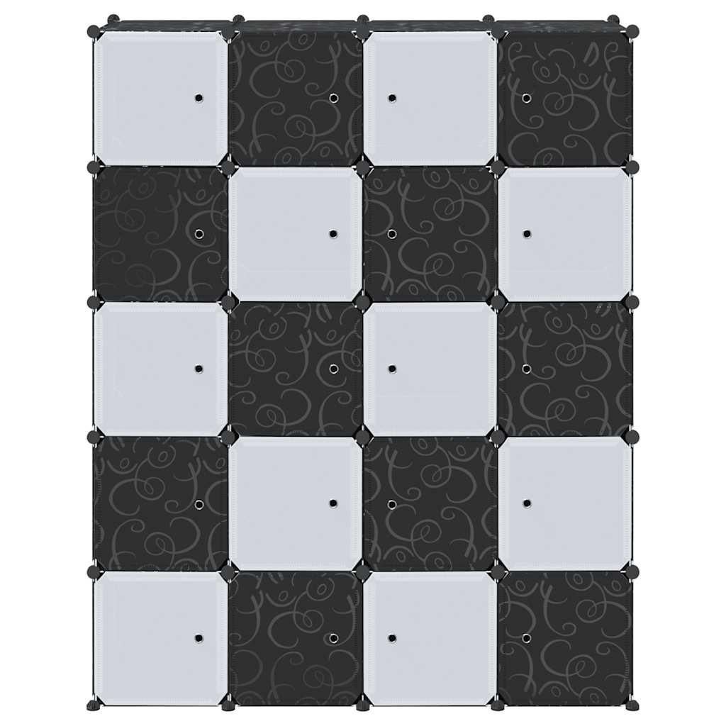 Storage Cube Organiser with 20 Cubes and Hanging Rods PP