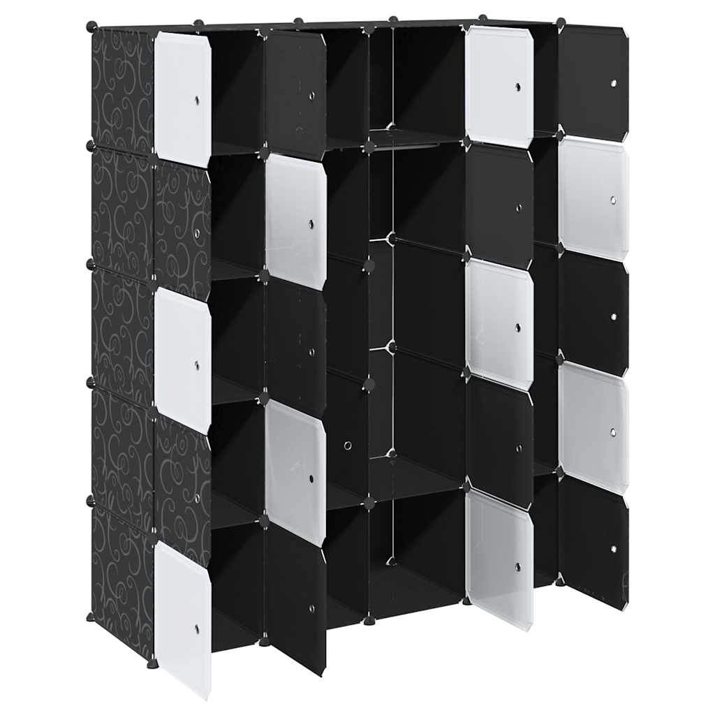 Storage Cube Organiser with 20 Cubes and Hanging Rods PP
