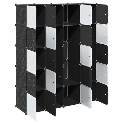 Storage Cube Organiser with 20 Cubes and Hanging Rods PP
