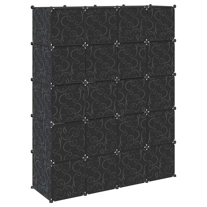 Storage Cube Organiser with 20 Cubes and Hanging Rods PP