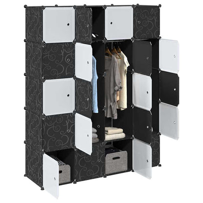 Storage Cube Organiser with 20 Cubes and Hanging Rods PP