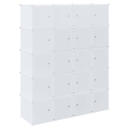 Storage Cube Organiser with 20 Cubes and Hanging Rods PP