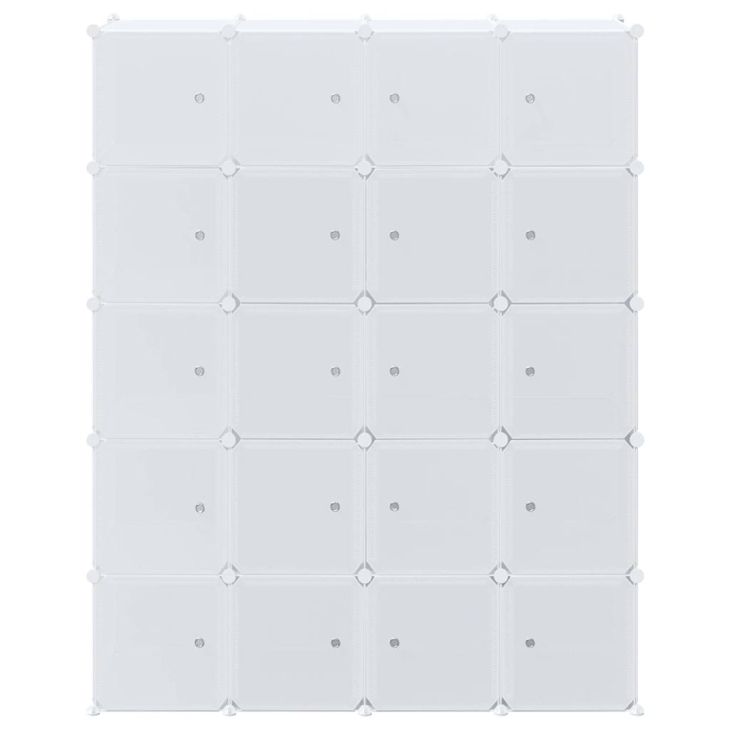 Storage Cube Organiser with 20 Cubes and Hanging Rods PP