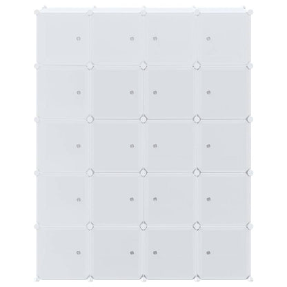 Storage Cube Organiser with 20 Cubes and Hanging Rods PP