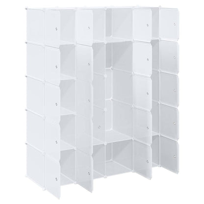 Storage Cube Organiser with 20 Cubes and Hanging Rods PP