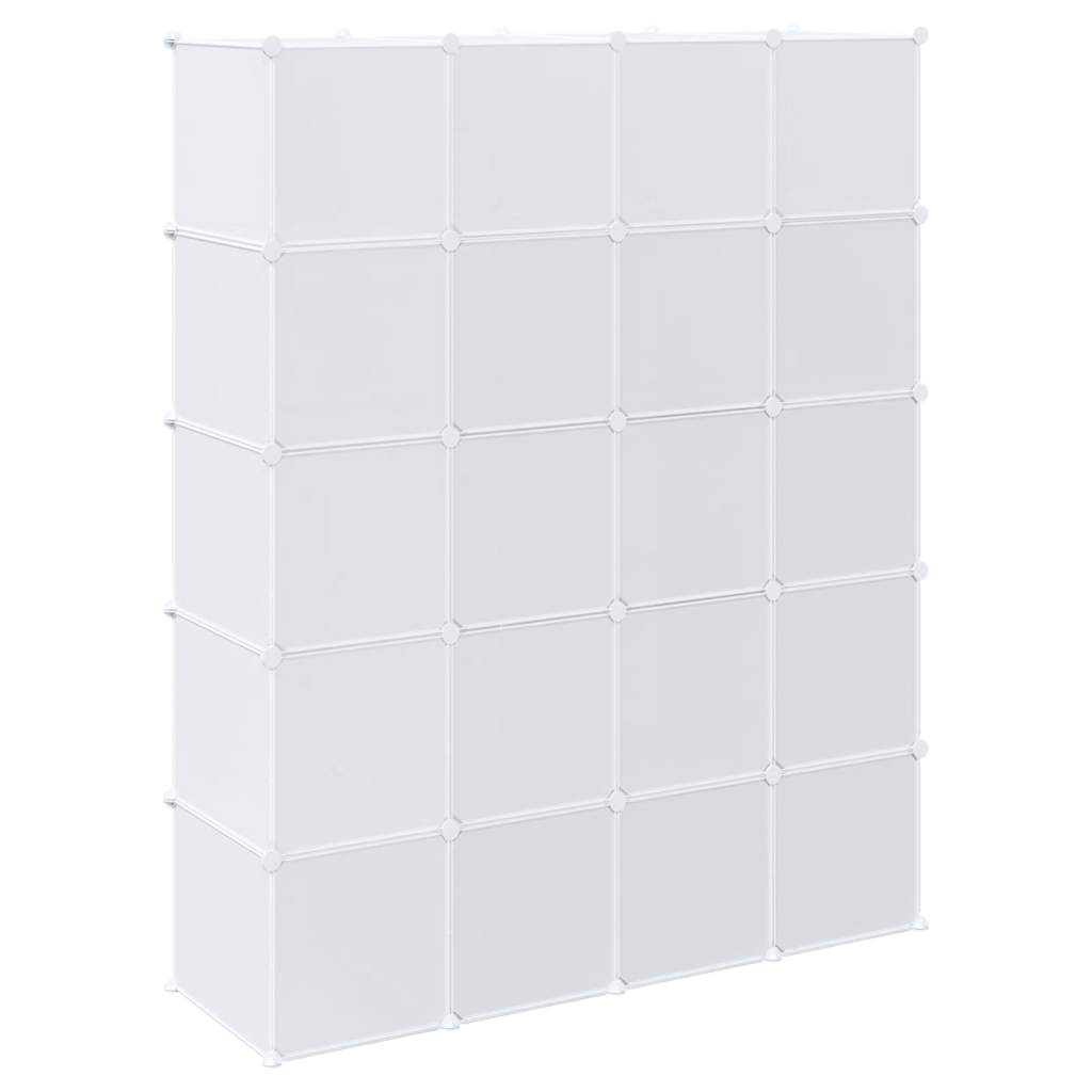 Storage Cube Organiser with 20 Cubes and Hanging Rods PP