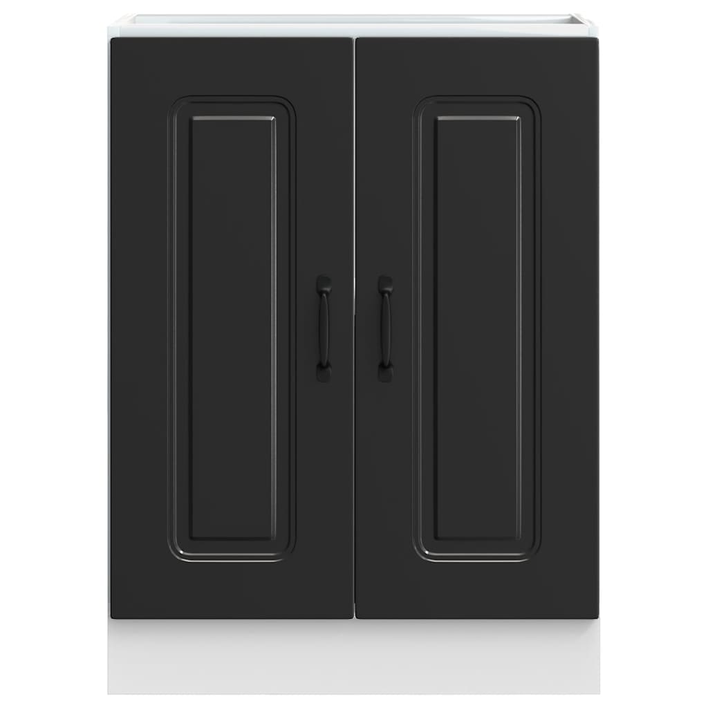 Sink Base Cabinet Kalmar Black 60x46x81.5 cm Engineered Wood