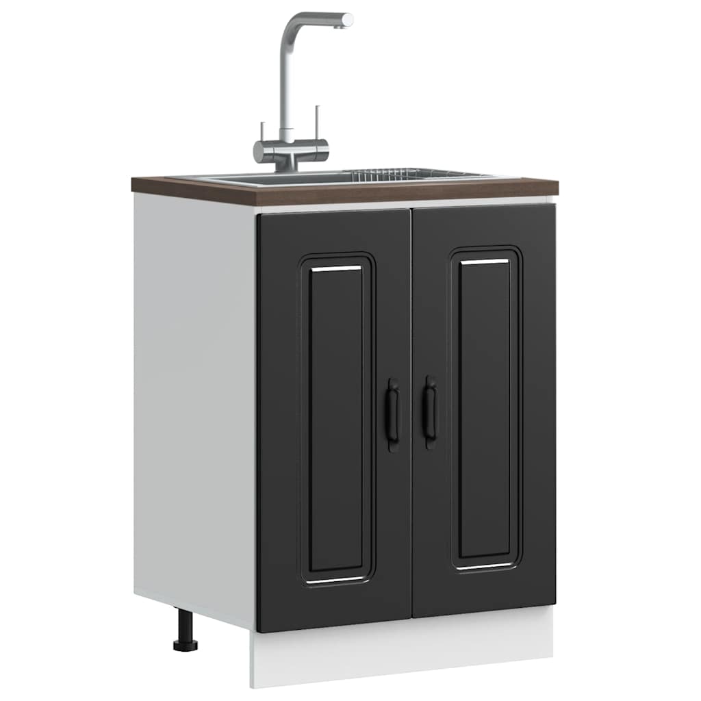 Sink Base Cabinet "Kalmar" Black 60x46x81,5 cm Engineered Wood