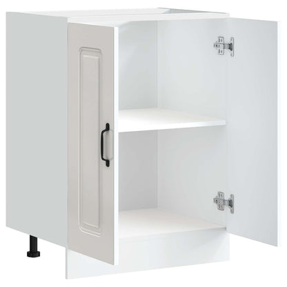 Sink Base Cabinet "Kalmar" High Gloss White 60x46x81.5 cm