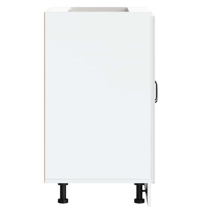 Sink Base Cabinet "Kalmar" High Gloss White 60x46x81.5 cm