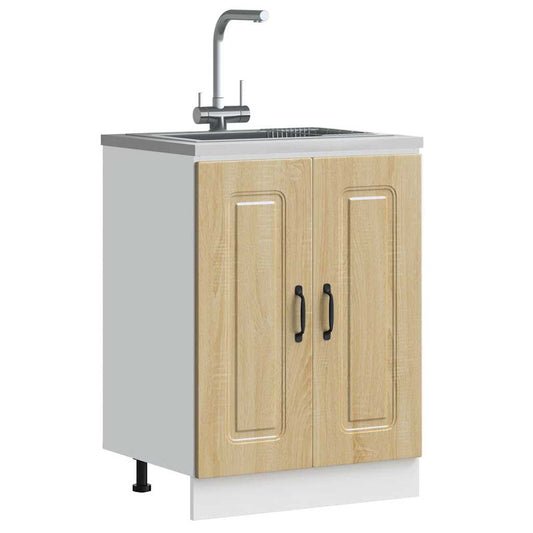 Sink Base Cabinet "Kalmar" Sonoma Oak 60x46x81.5 cm